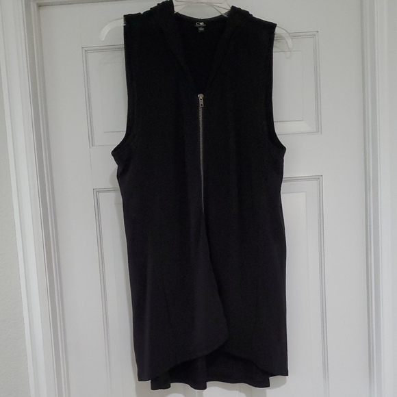 Cable & Gauge Sleeveless Long Zip up Long Hoody sz L - Picture 1 of 5